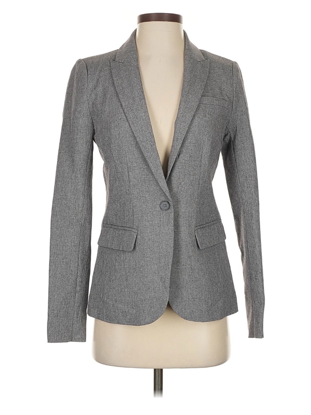 Apt. 9 Slim Gray Single-Button Tailored Blazer